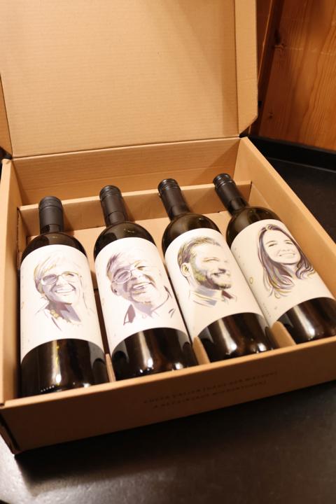 Die vier Lieblingsweine der Gastgeber Magdalena, David, Sieglinde und Klaus Kessler