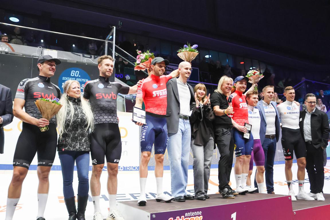 Die Italiener Simone Consonni und Michele Scartezzini konnten sich am Ende durchsetzen und gewinnen die Bremer Sixdays.